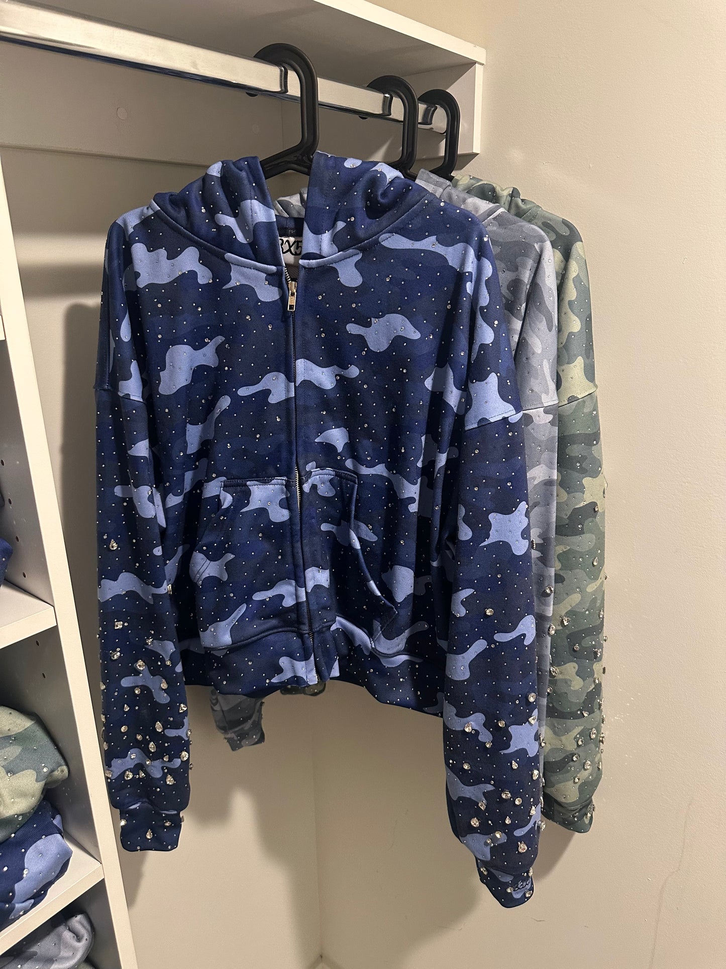 STXNE CAMO HOODIE - BLUE